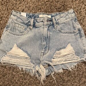 PacSun Light Blue Ripped Jean Shorts